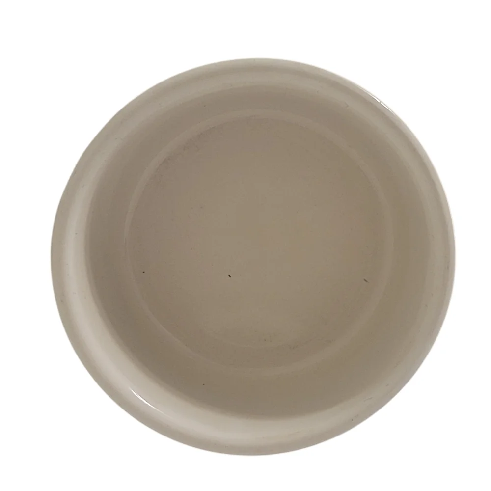 Small Pets Black & White Ceramic Ribbed Texture Food Bowl For Dogs Or Cats